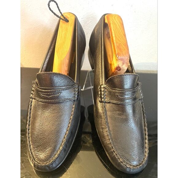 Casuccio & Scalera Italian Penny Loafers Black Leather Eur Sz 41, US Sz 8M main image 8